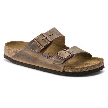 Pánské Arizona Birkenstock Soft Footbed Oiled Læder Hnědé | CZ 260DFM